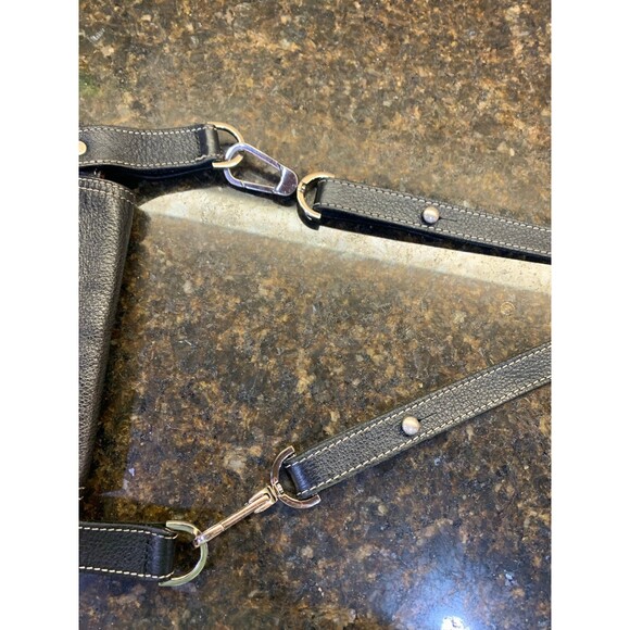 Vintage Longchamp Pebbled Black Leather with Silver Hardware Crossbody GUC - Picture 7 of 12